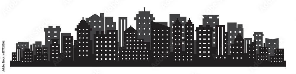 City building icon, Vector illustration