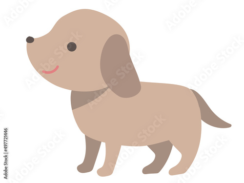 茶色い仔犬のイラスト
