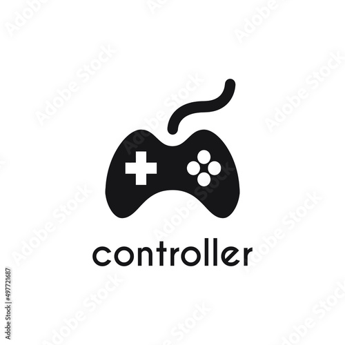 simple black controller icon, joystick icon