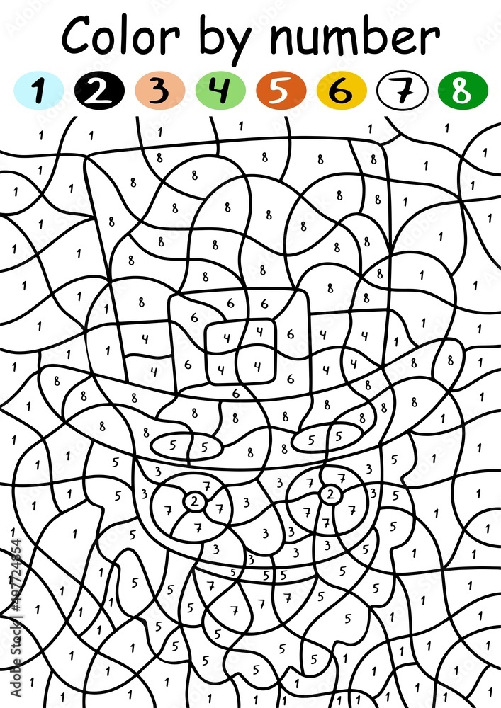 Happy Saint Patrick's day color by number game with cartoon leprechaun ...