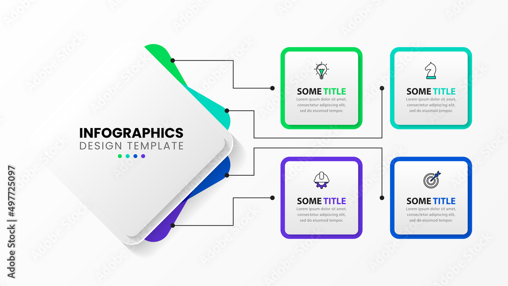 Infographic template with icons and 4 options or steps. Rectangle Infographic template with icons and 4 options or steps. Rectangle