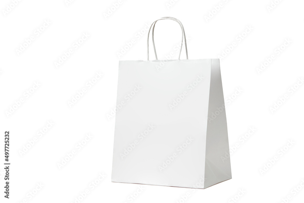 Paper bag on white background with copy space Paper bag on white background with copy space