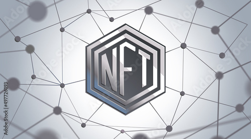 NFT background. NFT nonfungible tokens concept Banner.