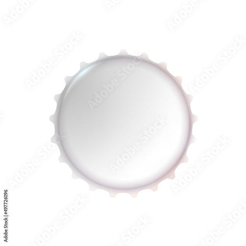 White Realistic Cap from a beer or soda Bottle, isolated. Vector.