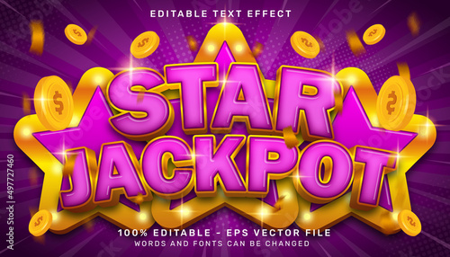 star jackpot 3d text effect and editable text effect	