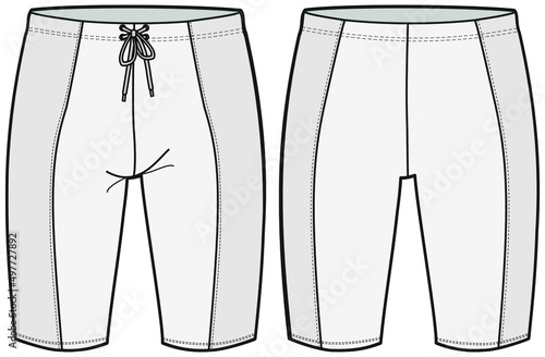 mens tight shorts flat sketch vector illustration