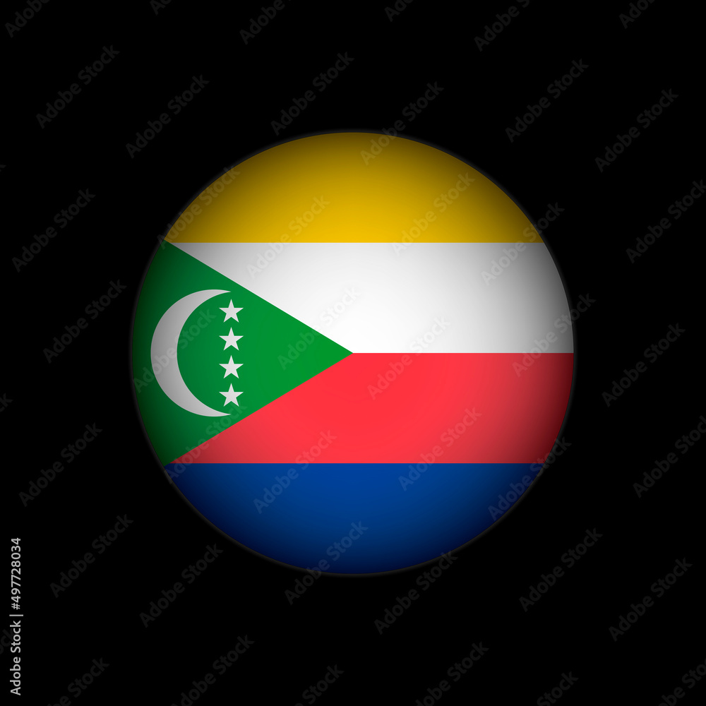 Country Comoros. Comoros flag. Vector illustration. Country Comoros. Comoros flag. Vector illustration.