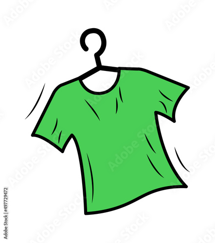 T-shirt on a hanger. Vector illustration