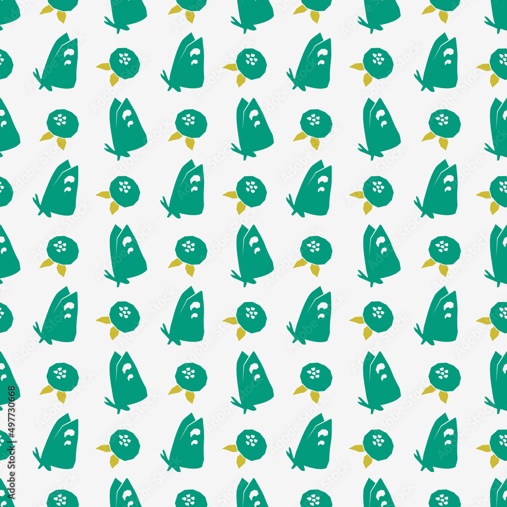 Fototapeta premium Abstract summer seamless pattern. Simple butterfly shape