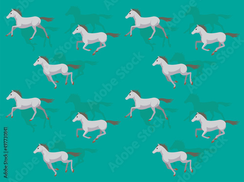 Andalusian Horse Running Animation Seamless Wallpaper Background