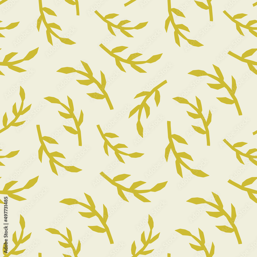 Obraz premium Abstract botanical seamless pattern. Simple nature shape
