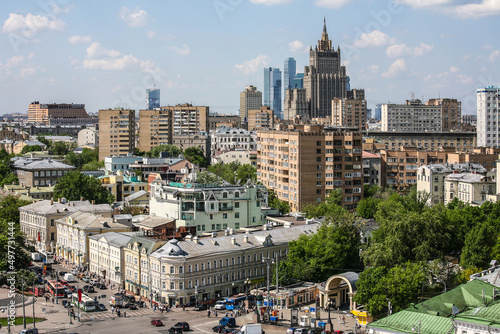 Panoramic view of Moscow on a sunny day. Russia photo