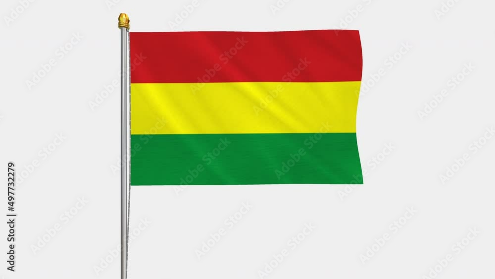 A loop video of the Bolivia flag swaying in the wind from a frontal perspective. A loop video of the Bolivia flag swaying in the wind from a frontal perspective.