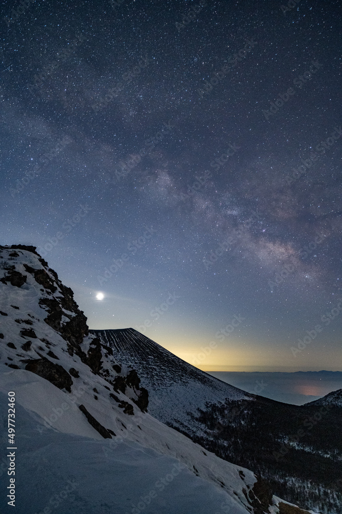 天の川と浅間山