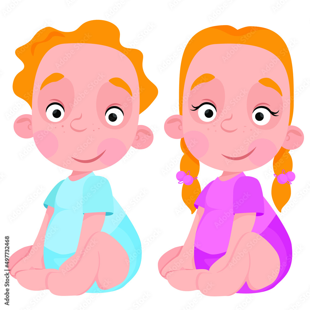 Two toddler girl and boy with red hair Two toddler girl and boy with red hair