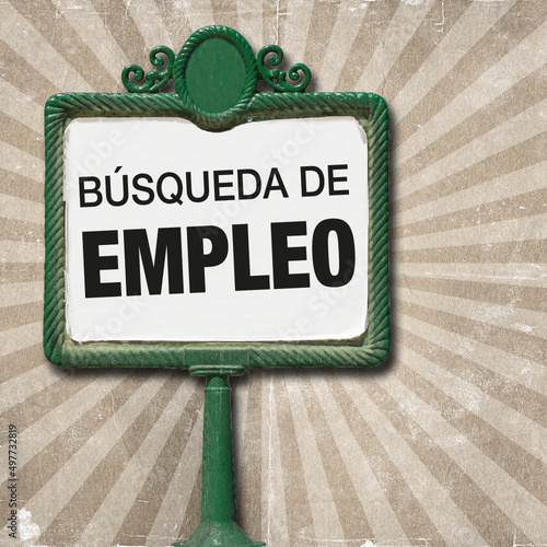 Panel de anuncios vintage, aviso de reclutamiento de personal