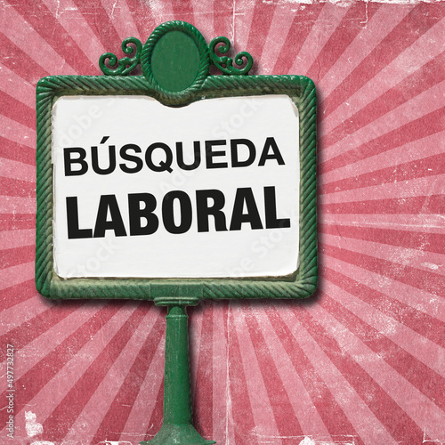 Panel de anuncios, vintage comic style, aviso de reclutamiento de personal. 