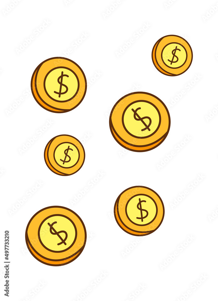 Golden Coins Icon. Vector illustration Golden Coins Icon. Vector illustration