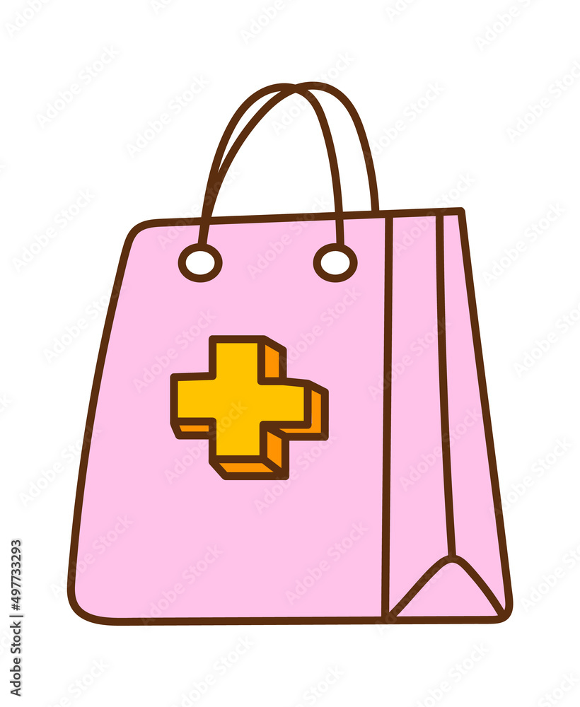 Obraz premium Bag with medicines. Vector illustration