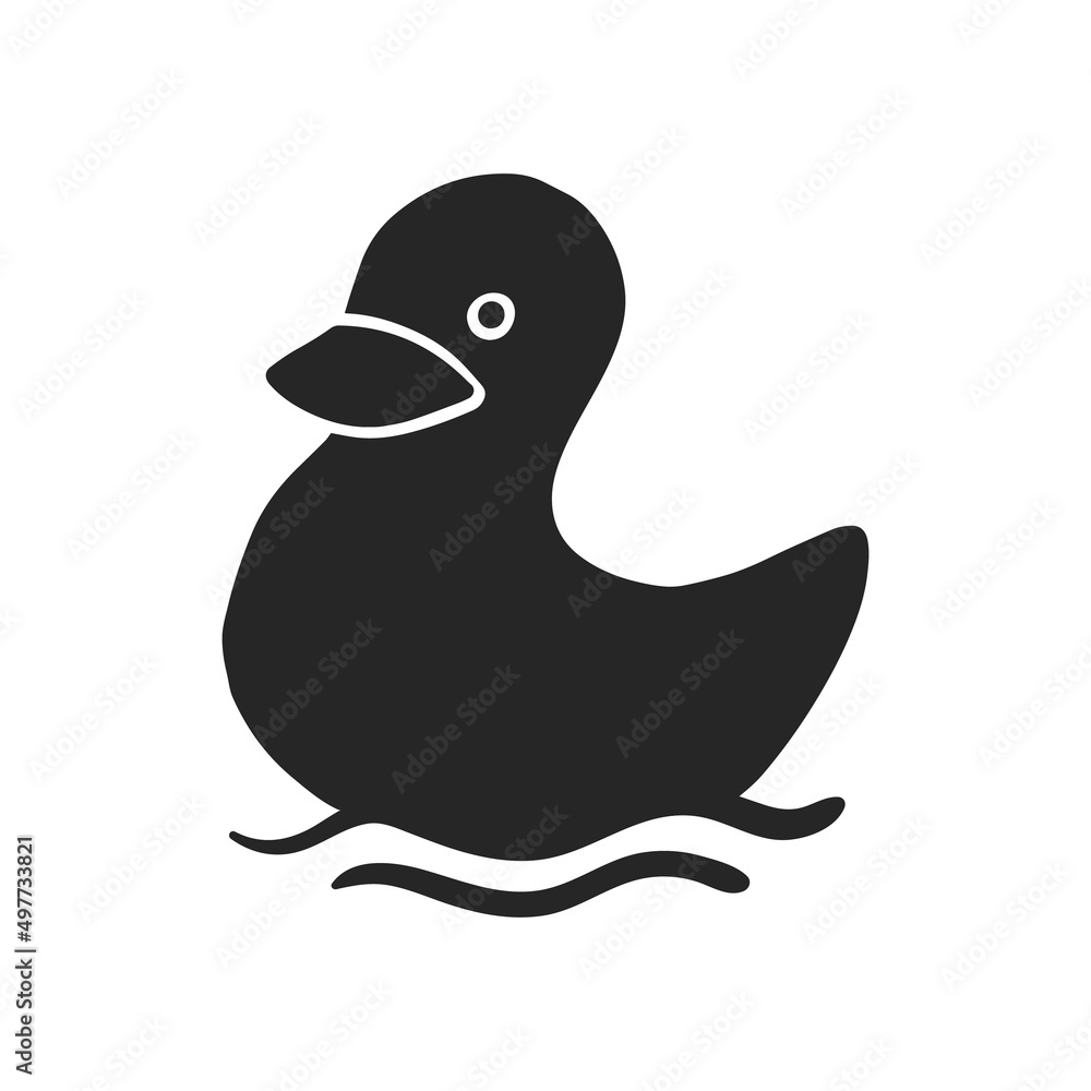 Hand drawn icon rubber duck bath toy. Hand drawn icon rubber duck bath toy.