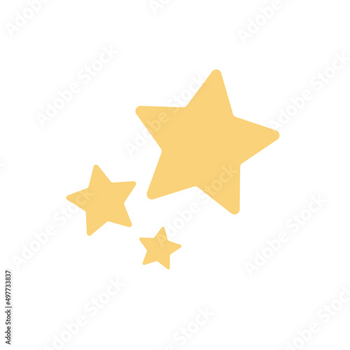 Three Stars Clipart yellow color flat design isolated