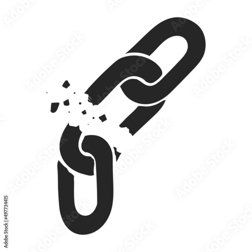 Hand drawn icon broken chain vector illustration