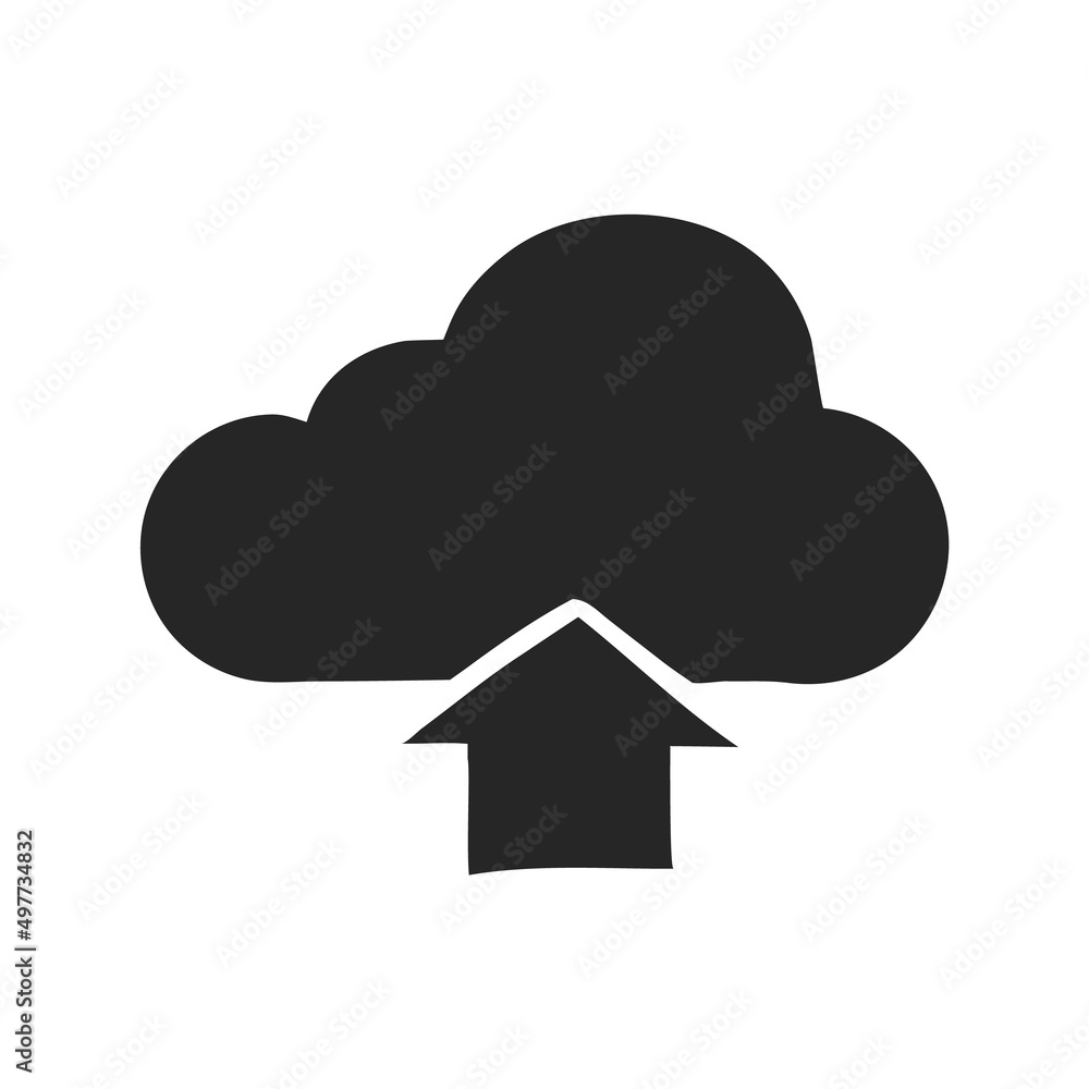 Hand drawn icon Cloud upload Hand drawn icon Cloud upload