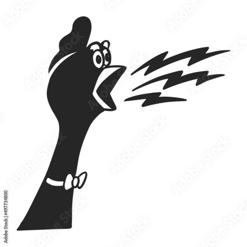 Hand drawn icon Shouting chicken vector illustration photo