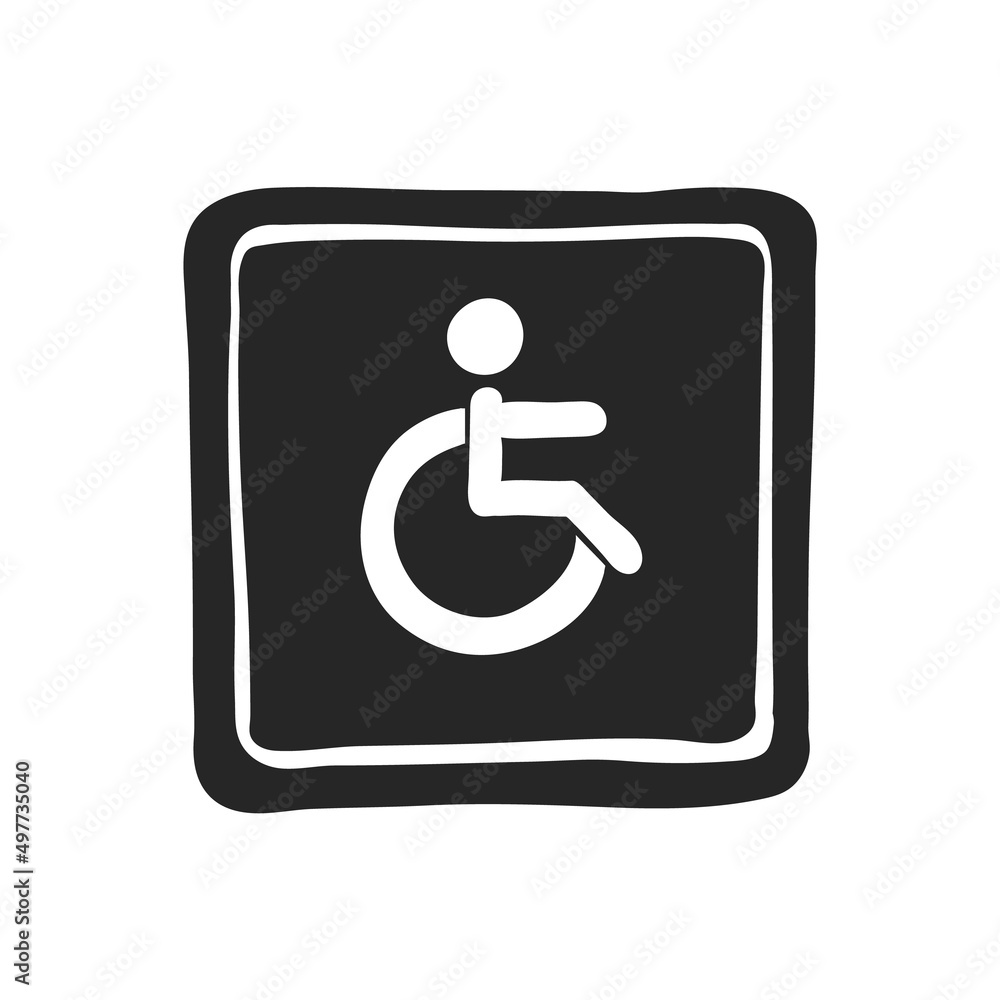Hand drawn icon Disabled access Hand drawn icon Disabled access