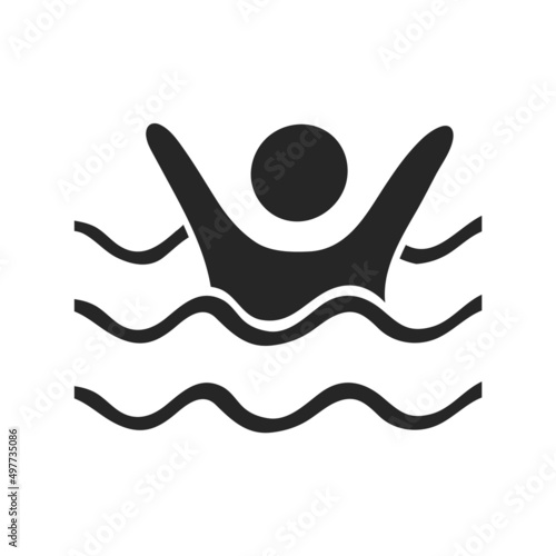 Hand drawn icon Drowned man