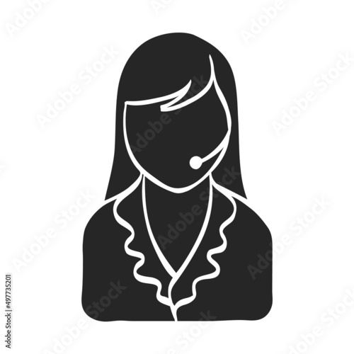 Hand drawn icon Female receptionist