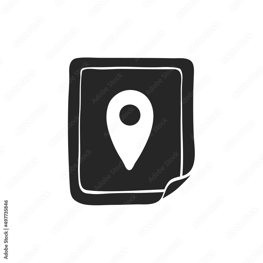 Hand drawn icon Map Hand drawn icon Map