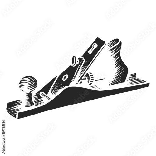 Hand drawn icon Hand plane icon vector illustration