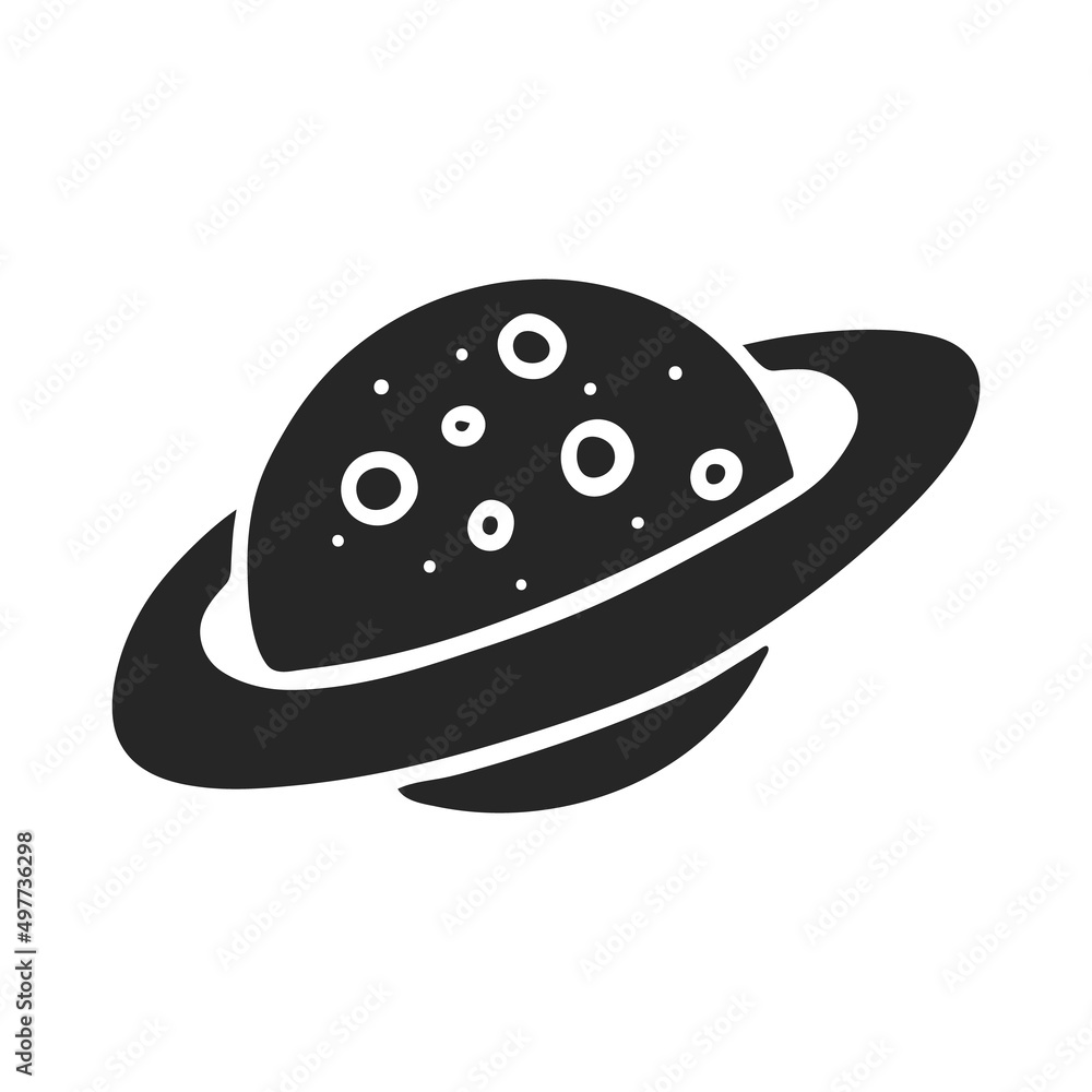 Hand drawn icon Planet icon in doodle sketch s vector illustration