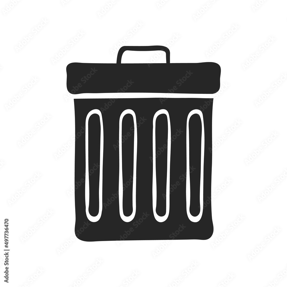 Hand drawn icon Recycle can Hand drawn icon Recycle can