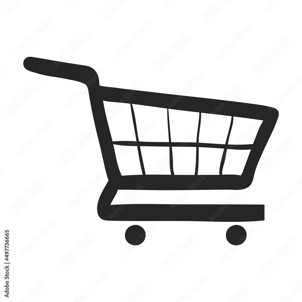 Hand drawn icon Shopping cart Hand drawn icon Shopping cart