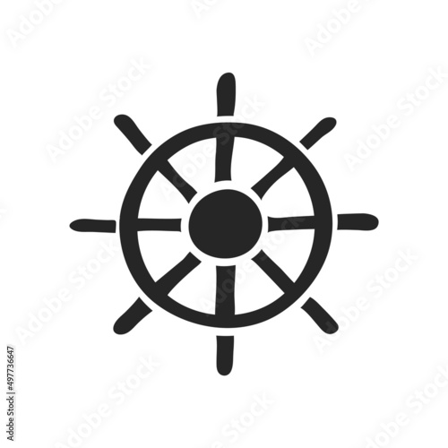Hand drawn icon Ship steer wheel