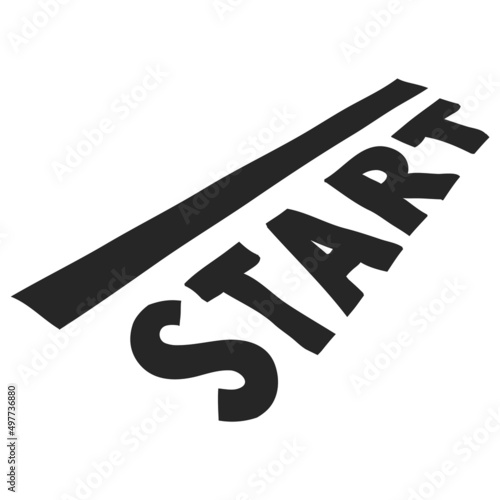 Hand drawn icon Starting line