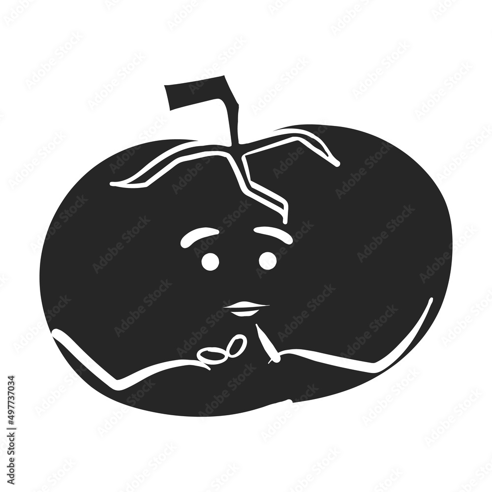 Hand drawn icon Tomato characters drawing vector illustration Hand drawn icon Tomato characters drawing vector illustration
