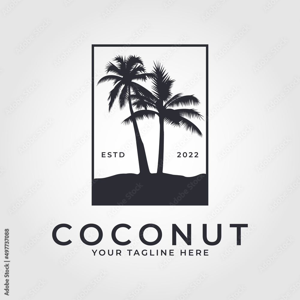 Tropical logo design symbol inspiration vector template