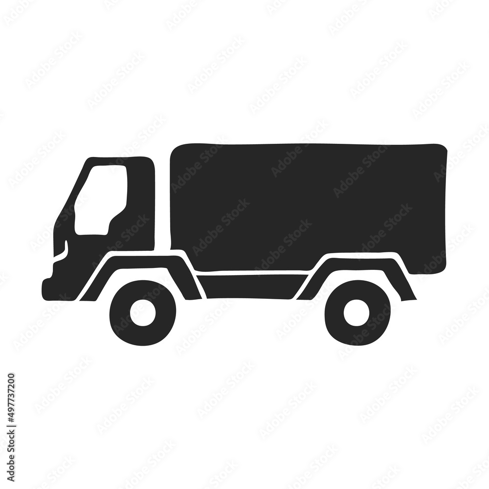 Hand drawn icon Military truck