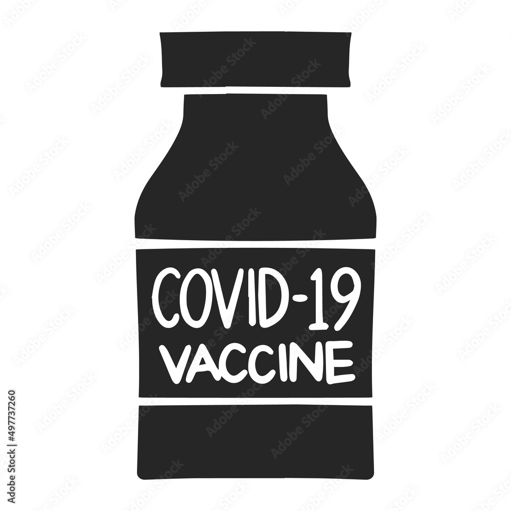 Hand drawn icon vaccine vial icon vector illustration Hand drawn icon vaccine vial icon vector illustration