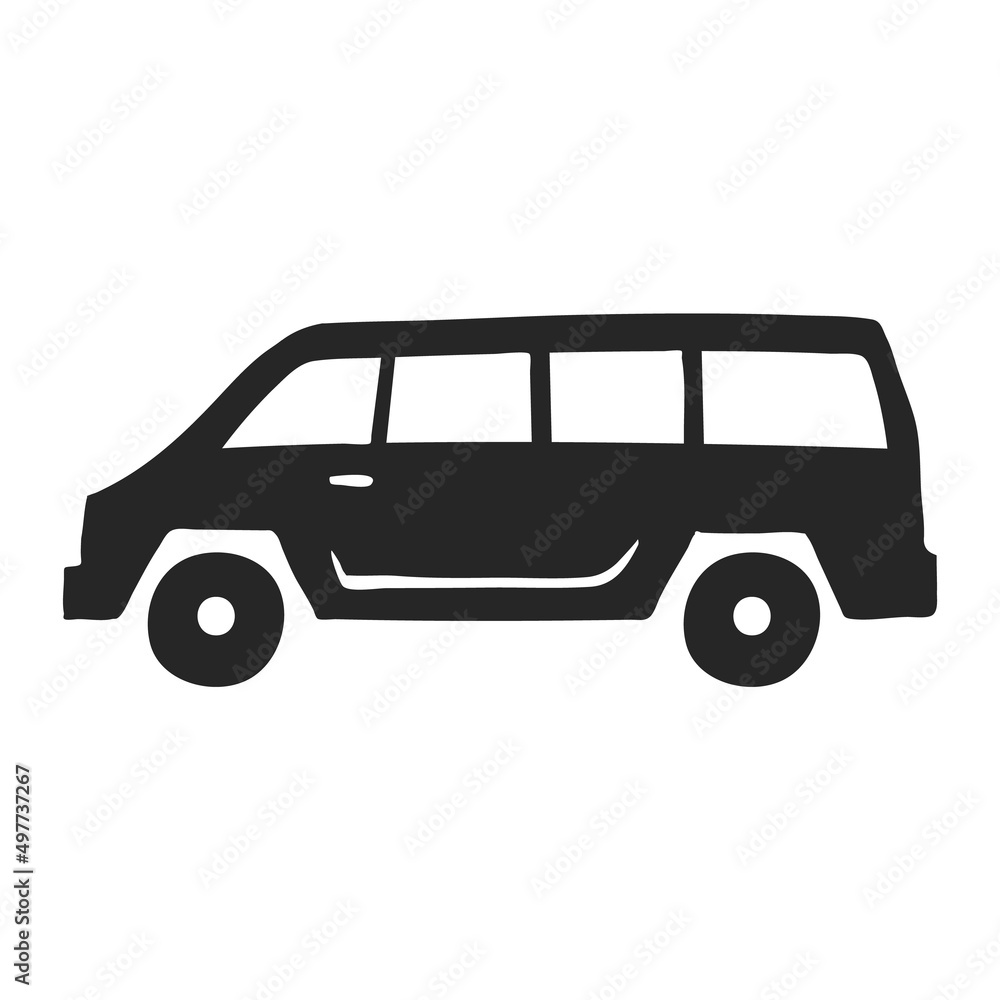 Hand drawn icon Van car Hand drawn icon Van car