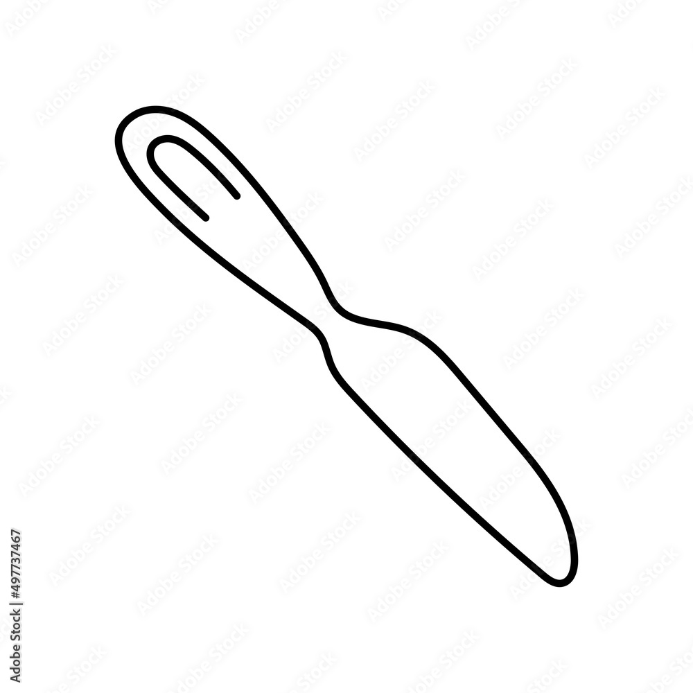 Butter knife. Kitchenware sketch. Doodle line vector kitchen utensil and tool. Cutlery Butter knife. Kitchenware sketch. Doodle line vector kitchen utensil and tool. Cutlery