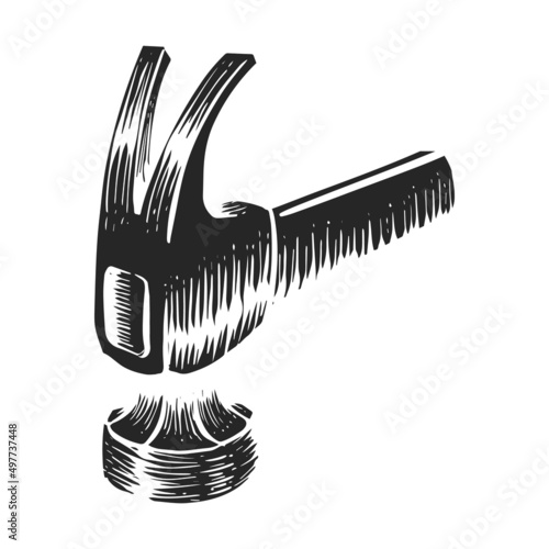 Hand drawn icon Claw hammer icon vector illustration