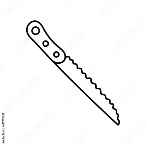 Cheese knife. Kitchenware sketch. Doodle line vector kitchen utensil and tool. Cutlery