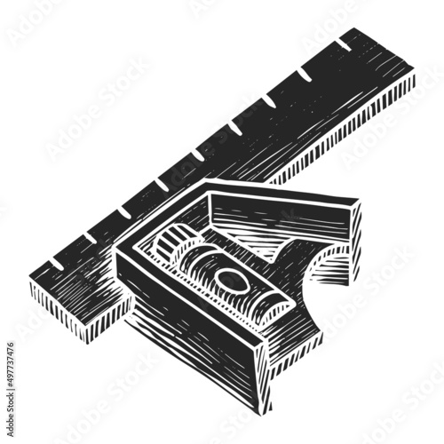 Hand drawn icon Ruler icon vector illustration