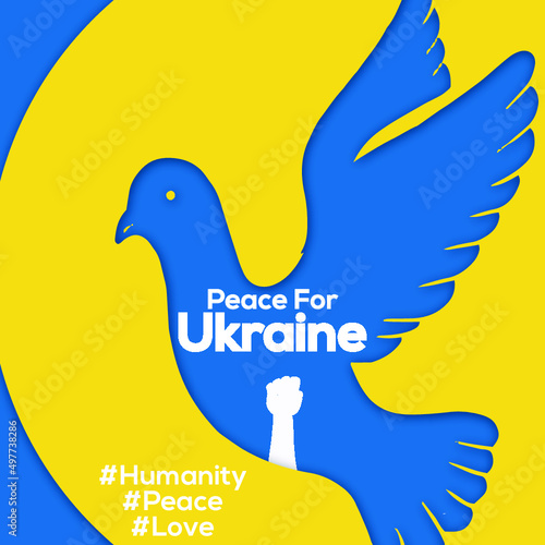 Peace For Ukraine Blue Yellow Background Social Media Design Banner