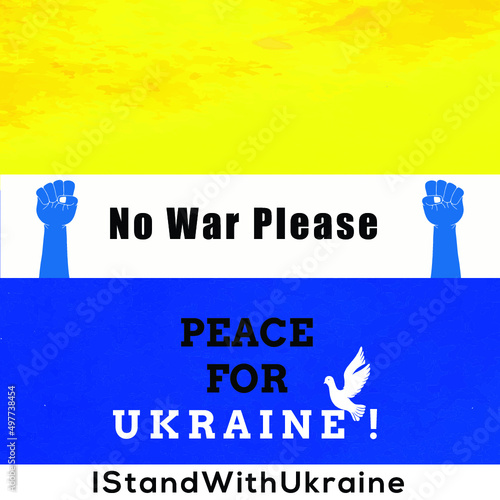 Peace For Ukraine Blue Yellow Background Social Media Design Banner