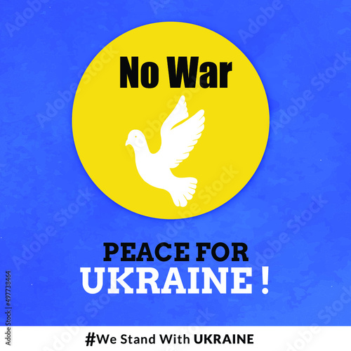 Peace For Ukraine Blue Yellow Background Social Media Design Banner
